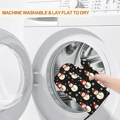 Oven Mitts and Hot Pads Set - Cute Snowman Design, Heat Resistant Cute Pot Holders for Kitchen, Baking Gifts for Women