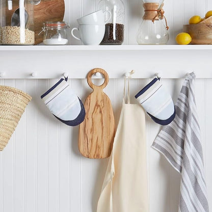 Martha Stewart Thin Stripe Mini Oven Mitt 2-Pack Set, Blue, 5.5"X8" - Image 2