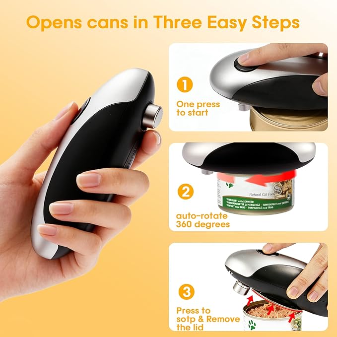 Electric Can Openers in 2026: Automatic Can Opener Electric with Rechargeable. The Can Opener Creates A Smooth Edge, Making It The Best Gift for Seniors And Kids. (Gray) - Image 2
