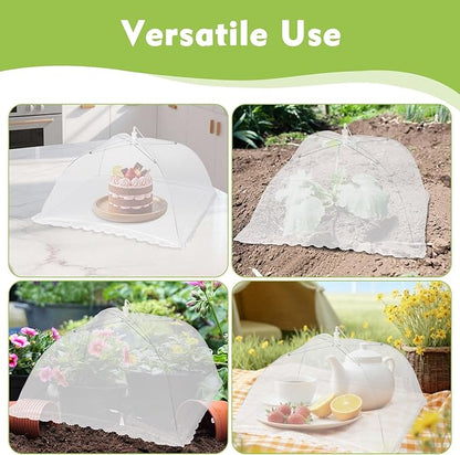 4 Pack Large Mesh Food Covers 17" x 17", Tall White Nylon Food Tents, Collapsible Pop-Up Food Cover Umbrellas for Camping, Picnics, BBQ, Parties, Plant, Flower, Fruit Cover - Image 7