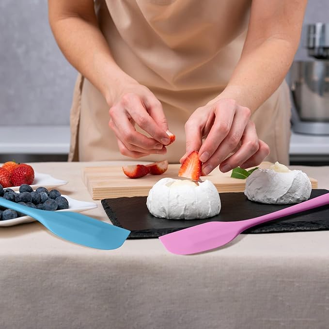 Irenare 30 Pcs Silicone Spatulas 11 Inch Large Rubber Spatulas Heat Resistant Non Stick Flexible Scrapers Seamless One Piece Design Cooking Baking Mixing Tool Cookware Dishwasher Safe, 6 Colors - Image 4