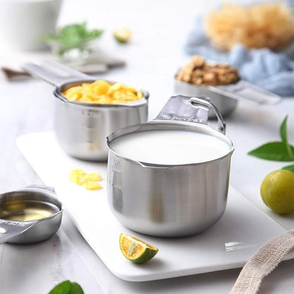 Spring Chef Stainless Steel Measuring Cups & Spoons Set of 20 with Leveler, Nesting 7 Metal Measuring Cups & 13 Spoons for Dry & Liquid Ingredients, Dishwasher Safe Kitchen Tools for Cooking & Baking - Image 9