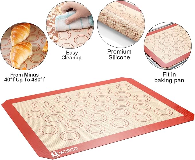 Stainless Steel Baking Sheet Tray Cooling Rack with Silicone Baking Mat Set, Cookie Pan with Cooling Rack, Set of 6 (2 Sheets + 2 Racks + 2 Mats), Size 16 x 12 x 1 Inch, Easy Clean - Image 5