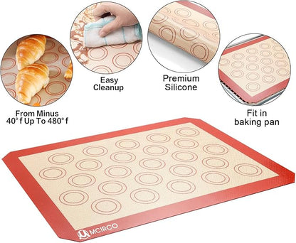 Stainless Steel Baking Sheet Tray Cooling Rack with Silicone Baking Mat Set, Cookie Pan with Cooling Rack, Set of 6 (2 Sheets + 2 Racks + 2 Mats), Size 16 x 12 x 1 Inch, Easy Clean - Image 5