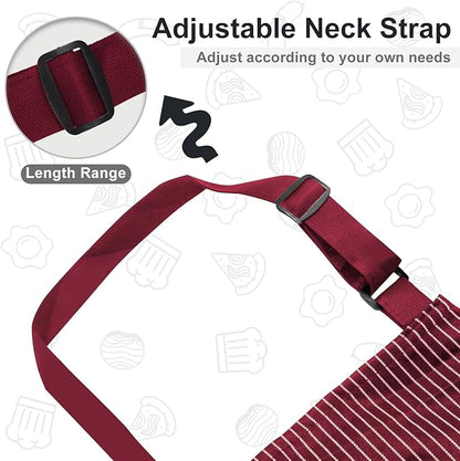 VALOME 2 Pack Kitchen Aprons, Apron for Cooking with 2 Pockets, Unisex Adjustable Neck Strap Chef Aprons for Men Women - Image 5