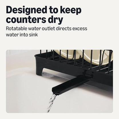 Amazon Basics Stainless Steel Dish Drying Rack, 15.2 x 11.6 x 4 in., Black - Image 4