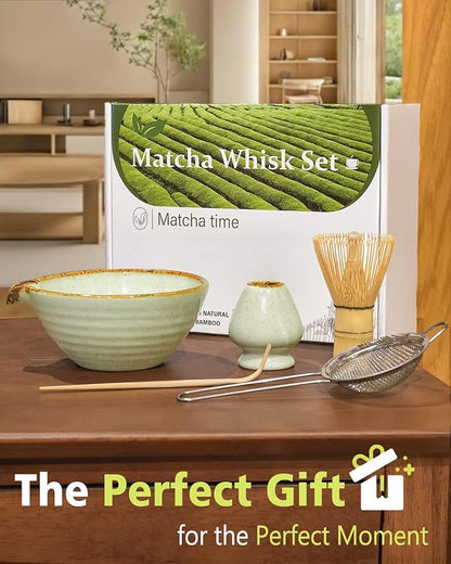 Vaiheng Matcha Whisk Set with Matcha Bowl, Matcha Whisk Holder Matcha Bamboo Whisks, Scoop, Sifter, Mothers Day Gifts for Women Mom Her Girl Friend Home Kitchen Decor Kit for Tea Enthusiasts - Image 6