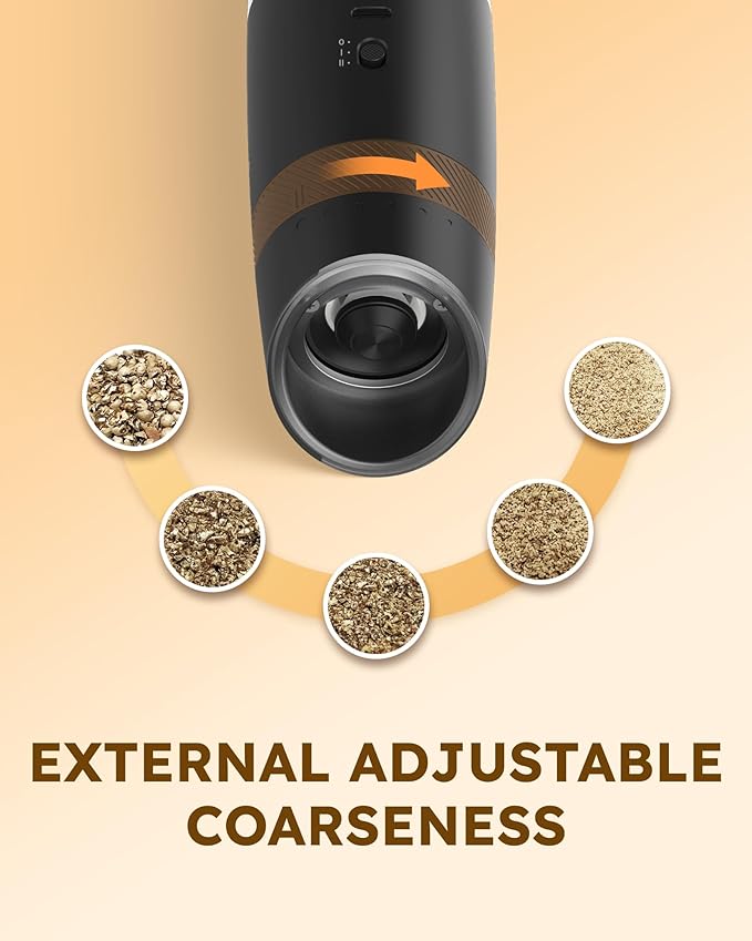 Sangcon 2-Speed Gravity Electric Salt and Pepper Grinder Set RECHARGEABLE, Automatic Salt Pepper Shakers with Charging Base - LED Light One Hand Operated, External Adjustable Coarseness Pepper Mill - Image 4