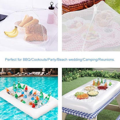 1PCS Inflatable Serving Bars and 3PCS Mesh Food Umbrella Covers Tent for Outdoor,Keep Salads Beverages Ice Cold - For Parties Indoor & Outdoor BBQ, Picnic Pool Party Supplies Luau Cooler - Image 6