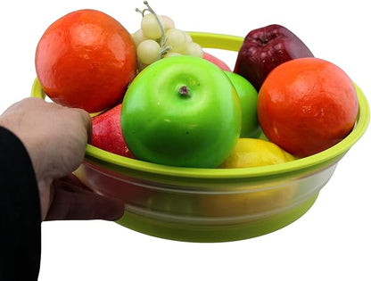 Dependable Industries' 2-in-1 Collapsible Microwave Splatter Guard Cover & Vegetable Washing Colander: The Ultimate Space-Saving Kitchen Essential