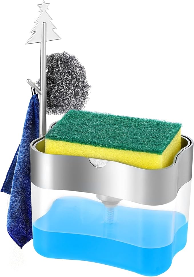 New 2026 Version Soap Dispenser with Added Features - Premium Quality Dish Soap Dispenser - Countertop Kitchen Soap Dispenser, Sink Dish Washing 13 Ounces (Sponge Included) - Image 4