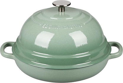 EDGING CASTING Enameled Cast Iron Dutch Oven Pot with Lid, Round Bread Oven for Homemade Sourdough Bread Baking, 6 Quart, Sage Green by EDGINGCOOKWARE