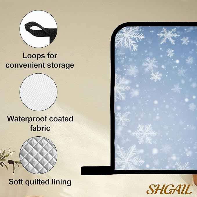 Winter Snowflakes Oven Mitts and Heat Resistant Pads - Heat Resistant Gloves Potholder Set of 4 for Cooking, BBQ, Gifts for Women