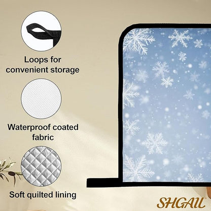 Winter Snowflakes Oven Mitts and Heat Resistant Pads - Heat Resistant Gloves Potholder Set of 4 for Cooking, BBQ, Gifts for Women