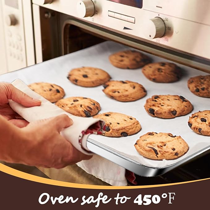 Baking Sheet with Racks Set [2 Sheets + 2 Racks], Stainless Steel Baking Sheets with Cooling Racks, Nonstick Pan, Warp Proof & Rust Proof & Easy to Clean, Size 18 X 13 X 1 Inch - Image 4