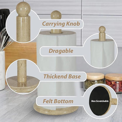 Handmade Ivory Marble Paper Towel Holder – Beige or Ivory Natural Stone Countertop Stand – Luxury Kitchen or Bathroom Decor – Elegant Gift for Housewarming or Wedding
