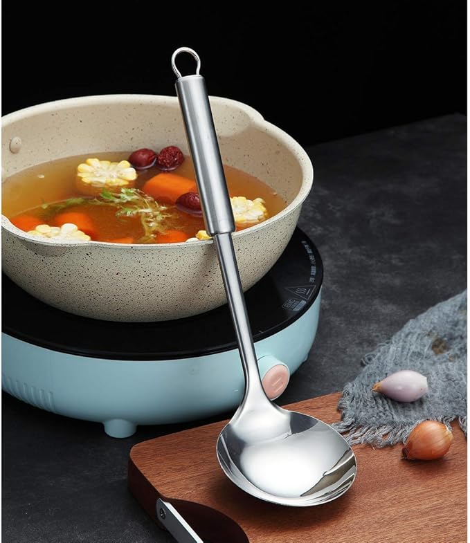 Stainless Steel Ladle, Berglander Soup Ladle, Cooking Ladle, Kitchen Ladle, Metal Soup Spoon For Cooking Non-Stick And Heat Resistant, Dishwasher Safe, Easy to Clean - Image 3