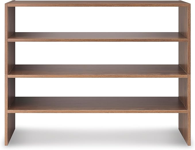 Whitmor Wood Stackable 2-Shelf Shoe Rack, Walnut, 31 inches - Image 5