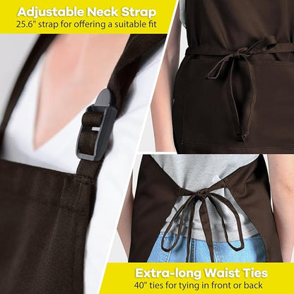 ROTANET Extra Large Apron for Men Adjustable Bib Aprons with 2 Pockets Cooking Kitchen Women Chef Water & Oil Resistant - Image 5