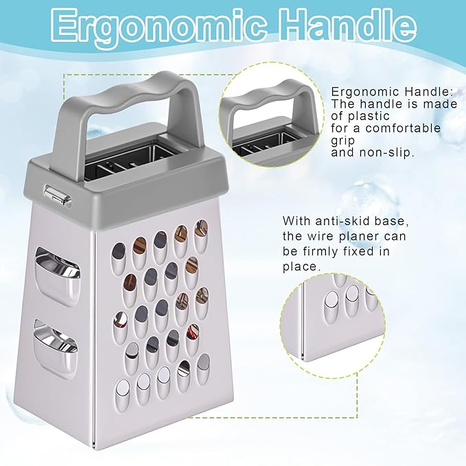 12 Pcs Mini Cheese Grater Stainless Steel Box Grater with 4 Sides Professional Fine Coarse Handheld Slicer Small Lemon Safe Zester Shredder for Kitchen Ginger Vegetable Potatoes Food - Image 5