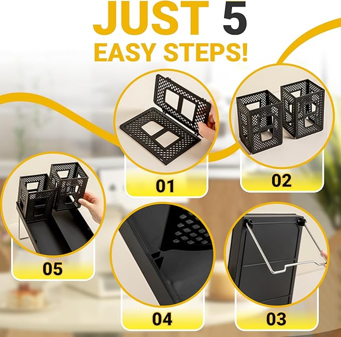 Cup and Lid Holder, Disposable Paper Cup Dispenser with Coffee Pod Straw Storage Basket, 6-Compartment Countertop Coffee Cup Holder for Coffee Stations, Break Rooms, Living Rooms (Black)