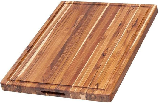 Teakhaus Cutting Board - Large (L) Wood Cutting Board with Juice Groove - Holiday Gift Ideas for Men and Women - Gift-Ready, Reversible, Edge Grain Wood, Knife Friendly - FSC Certified by TEAKHAUS