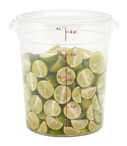 Cambro Food Storage Containers with Lids (BPA-Free) - 4 Quart - Food Grade Buckets with Lids (2 Pack) - For Dough Proofing and Brining (Translucent) - Image 6