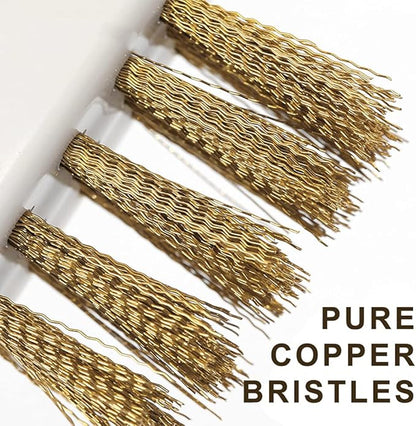 Kitchen Cleaning Scrub Brush - Deep Gas Stove Brass Wire Brushes with Stiff Bristles & Cooktop Scraper, Scrubber for Range Hood Grease Grime, Rust Cleaner for Pot Pan, Household Cleaning Tools