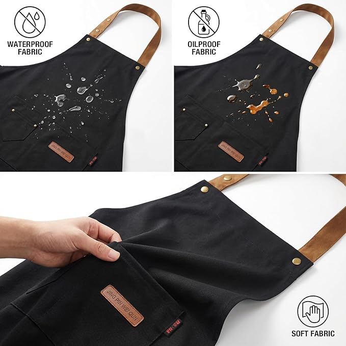 My Meat is 100% Going in Your Mouth Sign Apron with Pockets, Funny Cooking Baking Barbecue Apron Adjustable, Oilproof Ideal Kitchen Supplies, Gifts for Boyfriend Husband Wife