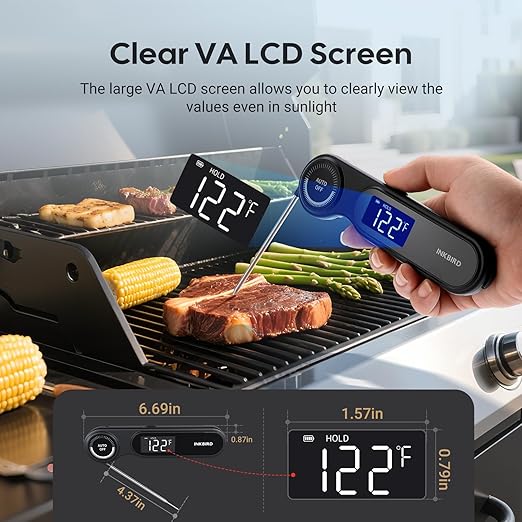 0.5 Seconds Rechargeable Instant Read Meat Thermometer for Cooking, INKBIRD Digital Food Thermometer with VA LCD Screen -58.0℉~572℉ Waterproof Kitchen Thermometer with Magnet, Candy Grill BBQ Frying - Image 6