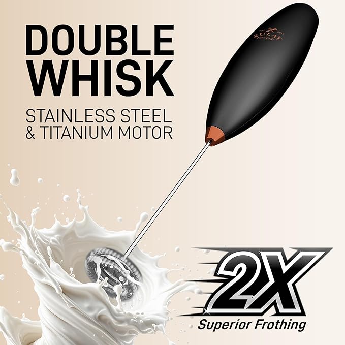 Zulay Kitchen Whisk Milk Frother with 4 Duracell Batteries - Powerful Handheld Foam Maker for Coffee, Lattes, Matcha, Hot Chocolate & Cappuccinos - Whip Creamy Froth in Seconds - Image 4