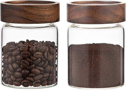 10 oz Small Glass Jars with Top Screw Lid Round Herb Coffee Bean Ground Storage Canister Clear Glass Food Container for Pantry Sugar Tea Coffee Bean Spice Nuts Cookies Bath Salts (2×300ml(10oz)) - Image 7