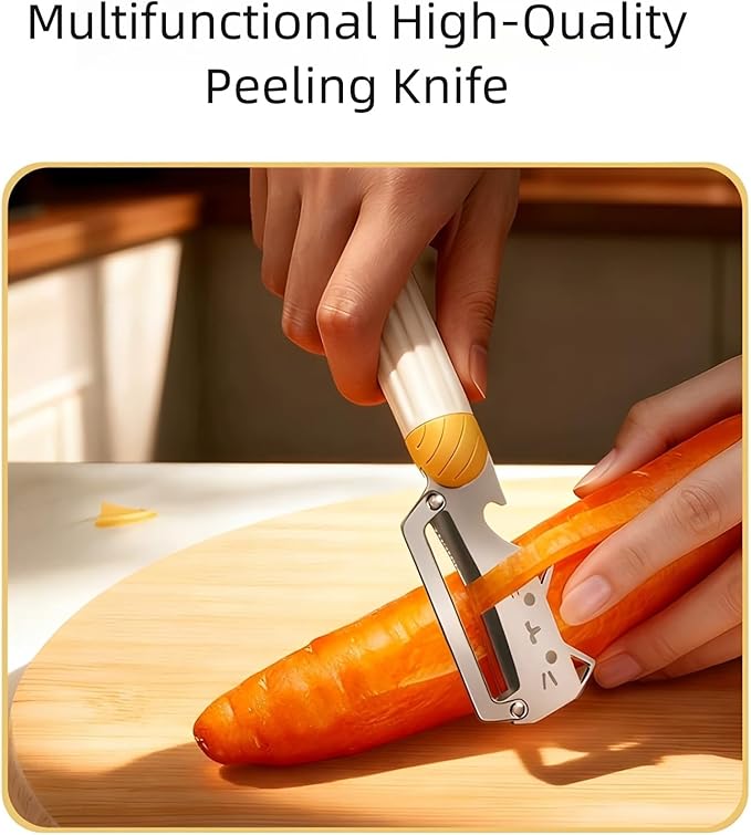 Multifunctional Vegetable Peeler with Stainless Steel Blade and Bottle Opener - Ideal for Veggie Potato Carrot and Apple Peeling - Image 4
