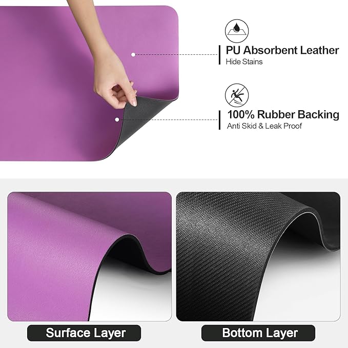 Ecotrim - Dish Drying Mat for Kitchen Counter | Coffee Bar Mat for Countertops | Heat Resistant Drainer Mat with Non-slip Rubber Backed | Hide Stain Kitchen Absorbent Draining Mat | Purple 18"x24" - Image 5
