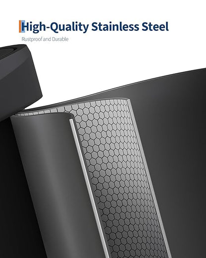 Garvee 16 gal / 60 L Metal Trash Can with Lid, Large Garbage Can for Kitchen, Rustproof Step-on Kitchen Metal Trash Bin with Liner Rim, Rear Handle, Soft Close Plastic Lid, Black - Image 3