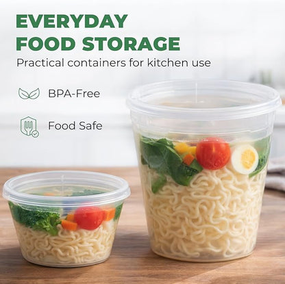 EconoHome Clear Deli Containers with Lids - 240-Pack, 32oz Plastic Containers with Lids for Food Storage, Meal Prep, Leftover, Restaurant Business, Takeout - Fridge, Microwave & Freezer-Safe - Image 2