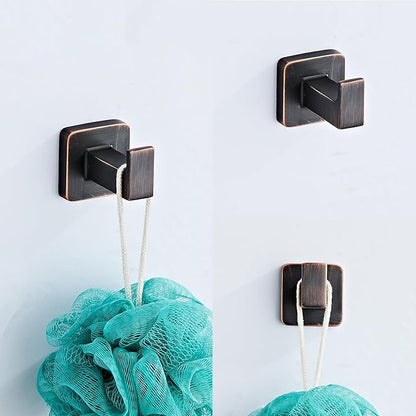 Bathroom Hardware Set 4 Pieces,Oil Rubbed Bronze Towel Bar Set Stainless Steel Wall Mounted, Includes 16In Hand Towel Bar, Towel Ring, Robe Towel Hooks,Toilet Paper Holder, Bathroom Towel Rack Set - Image 5