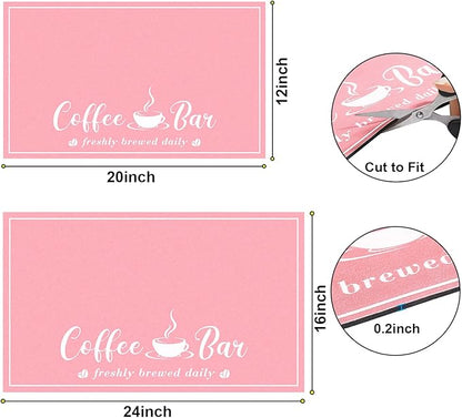CooRug Absorbent Coffee Mat, Fashion Dish Drying Mat for Kitchen Counter Coffee Bar Accessories Espresso Machine Dish Rack 16" x 24" Pink - Image 6