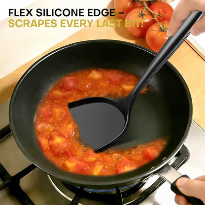 3 Pieces Silicone Spatula, Pacifier-Grade Silicone Spatulas Set Heat Resistant 600℉ for Food Safety, Premium Non-Stick Silicone Solid Turner BPA Free for Cooking, Enhances Cooking Comfort - Image 5