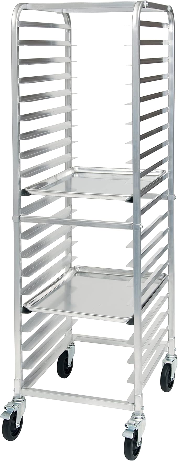 Winco 20-Tier Aluminum Sheet Pan Rack with Brake - Image 2