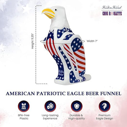 Freedom Funnel – Patriotic Eagle Beer Funnel with American Flag Design – 60oz Capacity and Smooth, Fast Pour – Made in USA – Durable, Washable Plastic – Patriotic Party Starter - Image 2