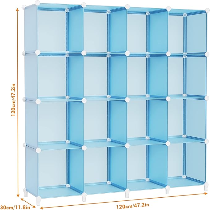 HOMIDEC Cube Storage Organizer 16-Cube Closet Organizer, Portable Closet Organizer Cubes Shelves for Clothes, Bedroom, Wardrobe, Kids Room, Bookshelf for Kids - Image 3