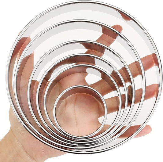 6 PCS Round Cookie Cutters (2, 3, 3.5, 4, 5, 6 Inch), Stainless Steel Biscuit Cutters For Baking, Large Circle Cookie Cutter for Baking, Pastry, Donuts, Fondant, Sandwich by Unknown