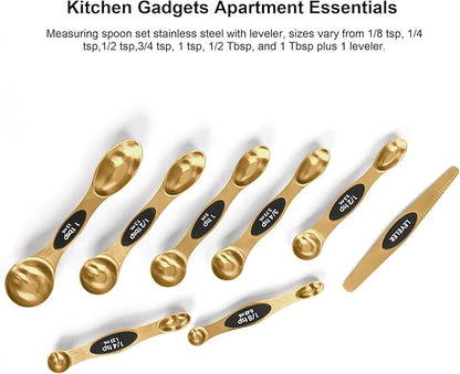 Magnetic Measuring Spoons Set Stainless Steel with Leveler, Stackable Metal Tablespoon Measure Spoon for Baking, Measuring Cups and Spoon Set Kitchen Gadgets Apartment Essentials Fits in Spice Jars - Image 7
