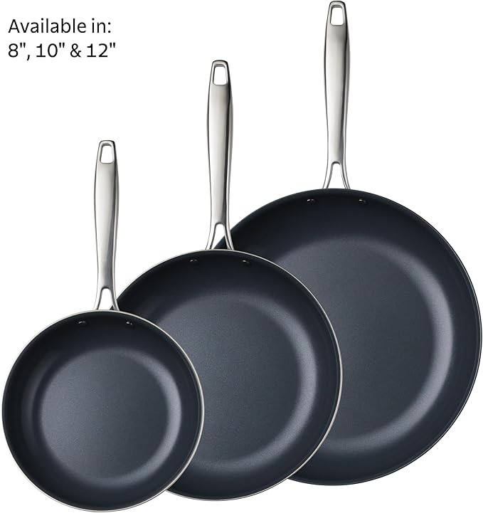 Tramontina Signature 8-Inch Tri-Ply Clad Stainless Steel Small Frying Pan with Ceramic Non Stick Interior, Induction-Ready Nonstick Skillet, Oven-Safe, Made in Brazil - Image 9
