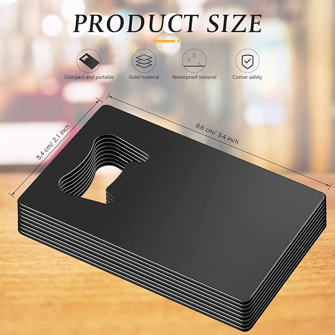 60 Pcs Credit Card Bottle Opener Groomsmen Bridesmaid Wallet Bottle Opener Beer Wine Stainless Steel for Wallet Pocket Party Wedding Favor, Black - Image 3