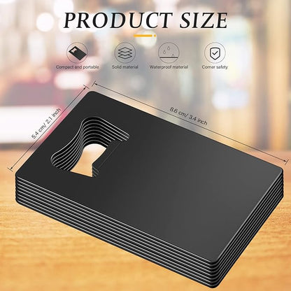 60 Pcs Credit Card Bottle Opener Groomsmen Bridesmaid Wallet Bottle Opener Beer Wine Stainless Steel for Wallet Pocket Party Wedding Favor, Black - Image 3