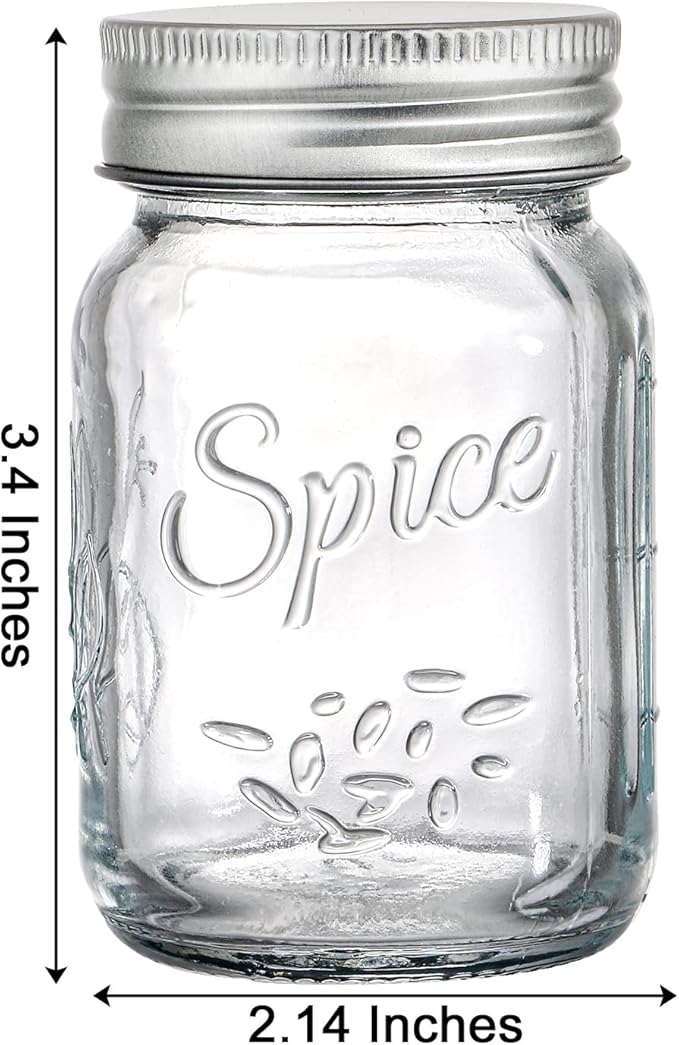 Coloch 30 Pack 4 Oz Glass Mason Spice Jar with Shaker Lids& Labels, Empty Spice Bottle Mini Mason Jars with Airtight Metal Caps and Collapsible Funnel for Herbs & Spices - Image 2