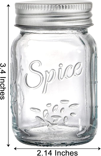 Coloch 30 Pack 4 Oz Glass Mason Spice Jar with Shaker Lids& Labels, Empty Spice Bottle Mini Mason Jars with Airtight Metal Caps and Collapsible Funnel for Herbs & Spices - Image 2
