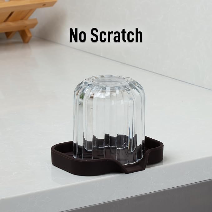 Zulay Kitchen Small Silicone Sponge Holder (4.9x3.3”) – Space-Saving Sink Organizer Tray for Sponge, Soap, Brush & More – Compact Non-Slip Dish for Kitchen & Bathroom (Chocolate) - Image 7